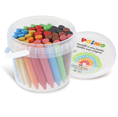 Secchiello 48 Pastelli A Cera Jumbo D13Mm 85Mm 12Colori Primo