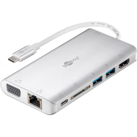 Goobay 49850 hub di interfaccia USB tipo-C 5000 Mbit/s Argento (Goobay USB-C? Premium Multiport-Adapte)