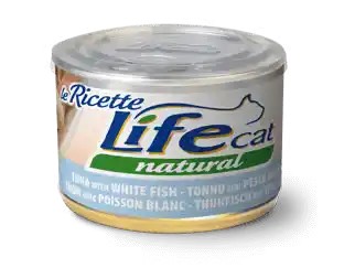Life Cat Natural Le Ricette Scatoletta Tonno con Pesce Bianco per Gatti 150gr
