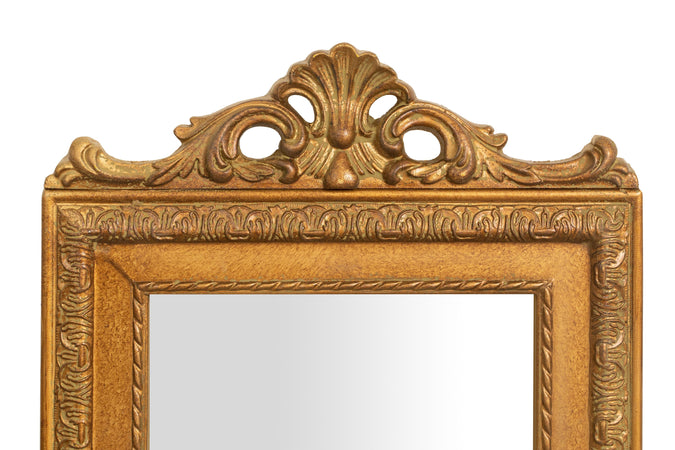 Biscottini Specchiera da appendere L35xPR4xH90 cm finitura foglia oro anticato. Specchio