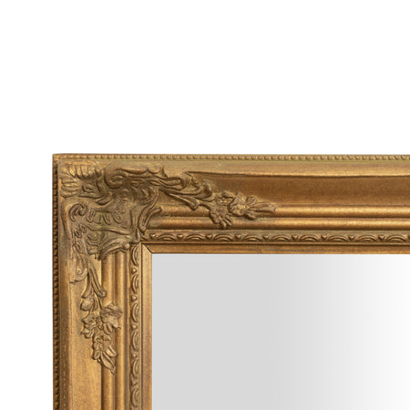 Biscottini Specchio Specchiera da parete e appendere verticale/orizzontale L62xPR4xH82 cm finitura foglia oro anticato.