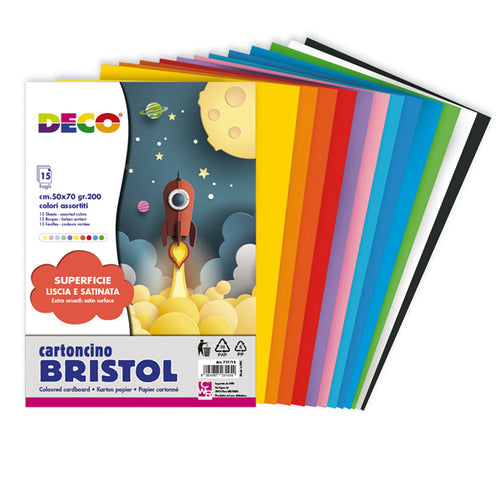 Busta Di Carta Bristol 15 Fg Colori 50X70Cm Colori Assortiti Deco