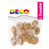 Busta 30 Bottoni Legno Naturale Deco