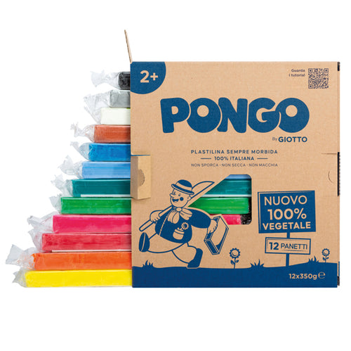 12 Panetti Pasta Pongo 350Gr Colori Assortiti Giotto