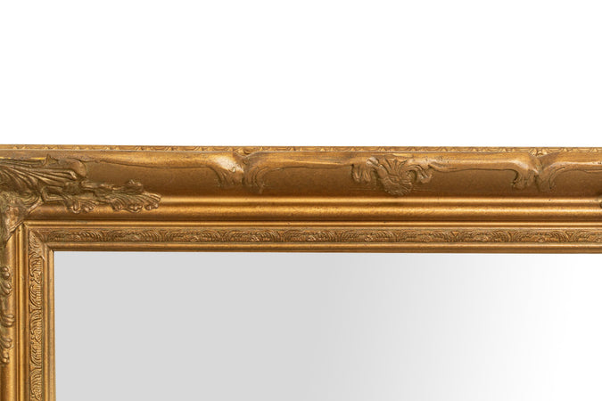 Biscottini Specchio Specchiera da parete e appendere verticale/orizzontale L64xPR4xH74 cm finitura foglia oro anticato.