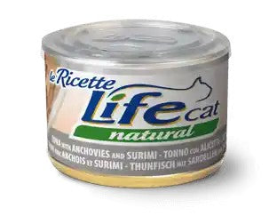 Life Cat Natural Le Ricette Scatoletta Tonnetto con Alicette e Surimi per Gatti 150gr