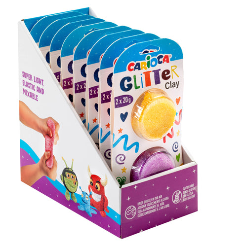 Expo 8 Blister Da 2 X 20Gr Model Light Glitter Colori Assortiti Carioca