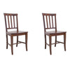 MOBILI 2G - Set 2 sedie legno classiche noce seduta legno 43x44x93