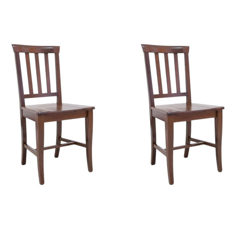 MOBILI 2G - Set 2 sedie legno classiche noce seduta legno 43x44x93