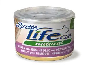 Life Cat Natural Le Ricette Scatoletta Pollo con Prosciutto di Pollo per Gatti 150gr