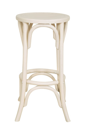 Biscottini Sgabello Thonet in massello di frassino finitura bianca anticata fascino stile