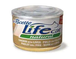 Life Cat Natural Le Ricette Scatoletta Pollo con Fegatini per Gatti 150gr