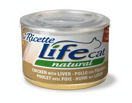 Life Cat Natural Le Ricette Scatoletta Pollo con Fegatini per Gatti 150gr