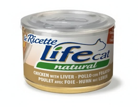 Life Cat Natural Le Ricette Scatoletta Pollo con Fegatini per Gatti 150gr