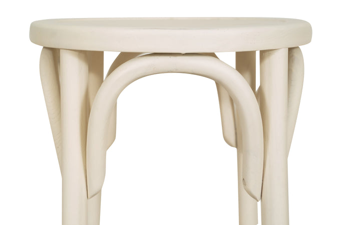 Biscottini Sgabello Thonet in massello di frassino finitura bianca anticata fascino stile