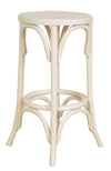 Biscottini Sgabello Thonet in massello di frassino finitura bianca anticata fascino stile