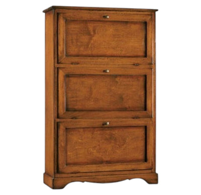 MOBILI 2G -  Scarpiera 3 ante ribalta arte povera legno tinta noce 79X30X130 (280)