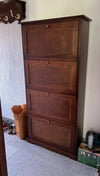 MOBILI 2G -  Scarpiera 4 ante ribalta arte povera legno tinta noce 79X30X170 (281)