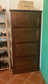 MOBILI 2G -  Scarpiera 4 ante ribalta arte povera legno tinta noce 79X30X170 (281)