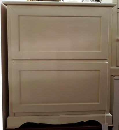 MOBILI 2G -  Scarpiera 2 ante ribalta arte povera legno bianco 79X30X90 (1279)