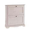 MOBILI 2G -  Scarpiera 2 ante ribalta arte povera legno bianco 79X30X90 (1279)