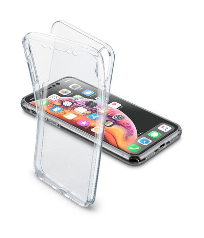 cover fronte retro iphone xs max trasparente rigida con bordi in gomma per  un’elevata protezione dello smartphone.