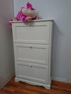 MOBILI 2G -  Scarpiera 3 ante ribalta arte povera legno bianco 79X30X130 (1280)