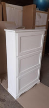 MOBILI 2G -  Scarpiera 3 ante ribalta arte povera legno bianco 79X30X130 (1280)