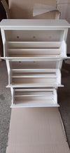 MOBILI 2G -  Scarpiera 3 ante ribalta arte povera legno bianco 79X30X130 (1280)