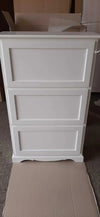 MOBILI 2G -  Scarpiera 3 ante ribalta arte povera legno bianco 79X30X130 (1280)