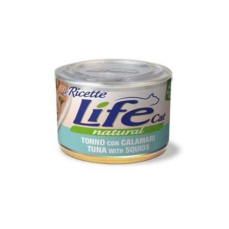 Life Cat Natural Le Ricette Scatoletta Tonno con Calamari per Gatti 150gr