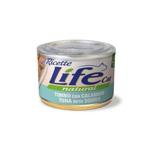 Life Cat Natural Le Ricette Scatoletta Tonno con Calamari per Gatti 150gr