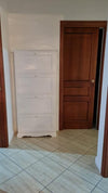 MOBILI 2G -  Scarpiera 4 ante ribalta arte povera legno bianco 79X30X170 (1281)