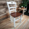 MOBILI 2G - Set 2 sedie shabby bianco anticato legno seduta noce 46x43x89