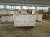 MOBILI 2G - Credenza 3 porte legno shabby bianco anticato decori 150X43X98