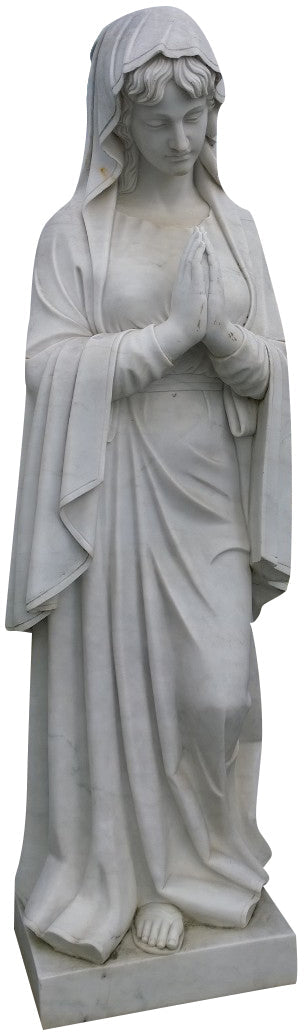 Biscottini Biscottini Statua Madonna di Lourdes marmo 62x45x215 per giardino esterno