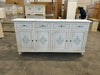 MOBILI 2G - Credenza 4 porte legno shabby bianco anticato decori 196X43X98
