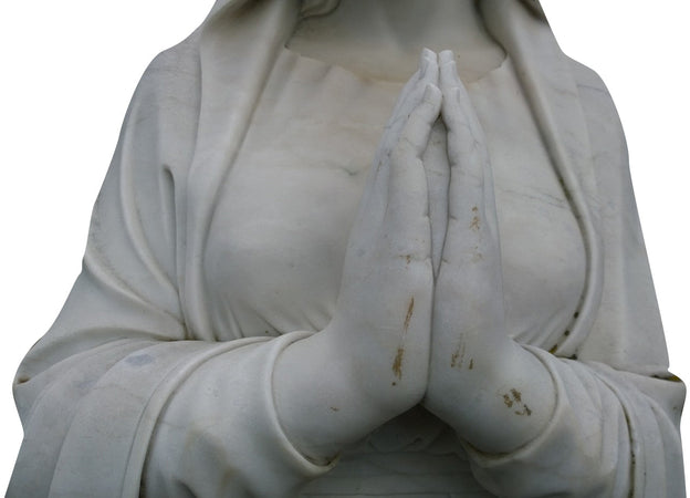 Biscottini Biscottini Statua Madonna di Lourdes marmo 62x45x215 per giardino esterno