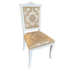MOBILI 2G - Sedia shabby legno bianco anticato imbottita beige 50x55x102