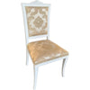 MOBILI 2G - Sedia shabby legno bianco anticato imbottita beige 50x55x102