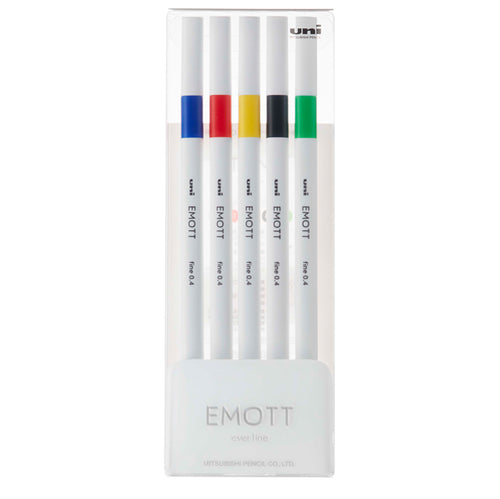 Astuccio 5 Fineliner Emott Tratto 0.4Mm Colori Ass. Vivid Uni Mitsubishi