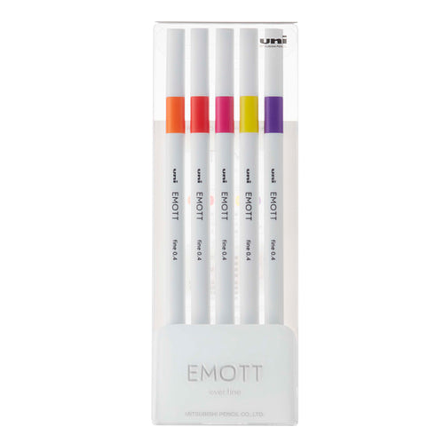 Astuccio 5 Fineliner Emott Tratto 0.4Mm Colori Ass. Passion Uni Mitsubishi