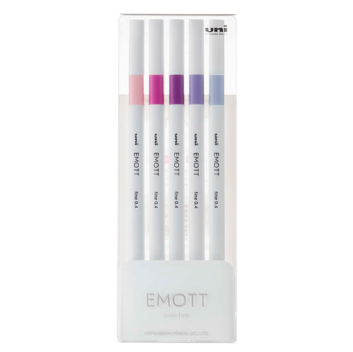 Astuccio 5 Fineliner Emott Tratto 0.4Mm Colori Ass. Floral Uni Mitsubishi