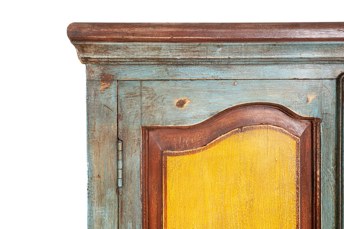 Biscottini Stipo Armadio Vintage Biscottini Legno Massiccio Dipinto Mano 92x38x182