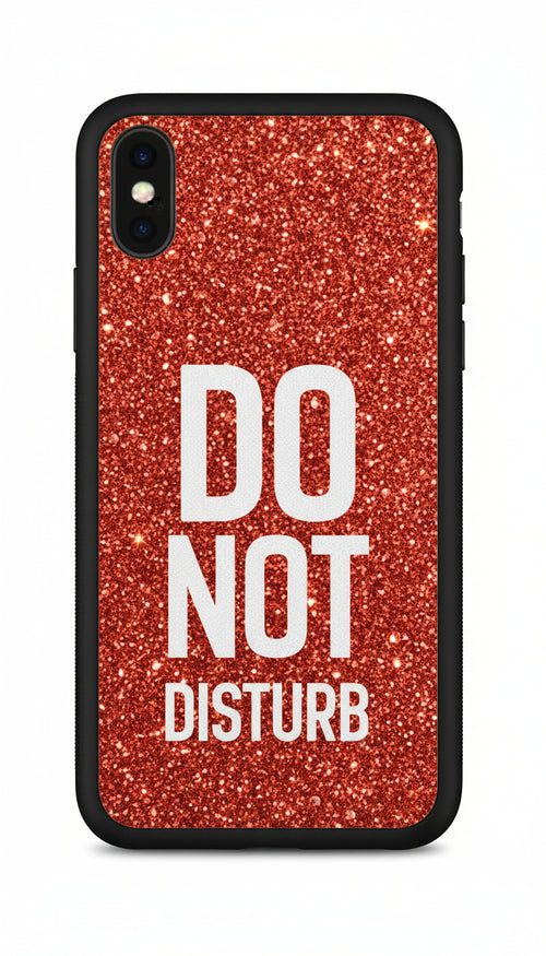 cover iphone xr paillette sequins quote - do not disturb