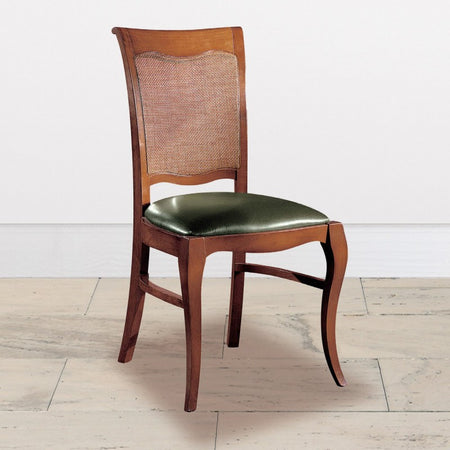 Sedia classica imbottita paglia di vienna legno bassano 50x57x94