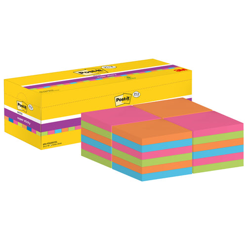 Value Pack 21+3 Blocco 90Fg Post-It Super Sticky Colori Assortiti 76X76Mm