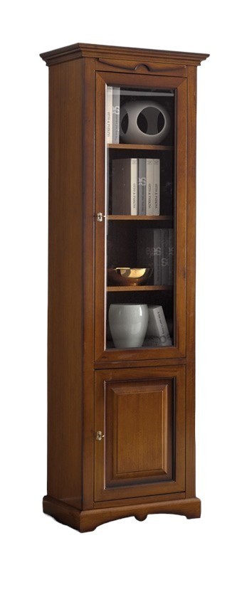 MOBILI 2G - Vetrina arte povera 2 ante Legno tinta noce 68X47X220