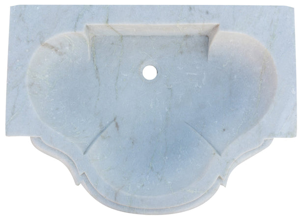 Biscottini Acquaio in marmo bianco L77xPR55xH13 cm Vasca realizzata completamente