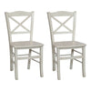 MOBILI 2G - Set 2 sedie shabby legno bianco anticato seduta legno 43x46x89